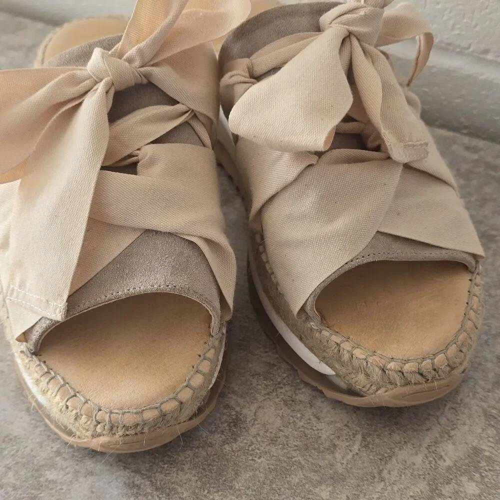 178$ Free People Chapmin Sport Platform Sandal (Women) Size EU 38 US 8 Ivory